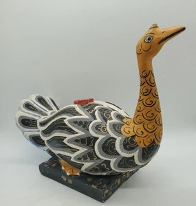 Vintage Balinese Hand Craved Painted Wooden Duck Folk Art Figure Indonesia AS-IS - Picture 1 of 14