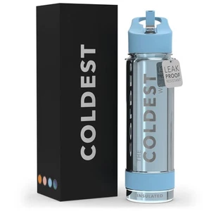 Coldest Sports Water Bottle with Straw Lid Vacuum Insulated Stainless Steel M... - Picture 1 of 9