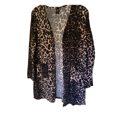 Cárdigan suéter para mujer estampado de leopardo frente abierto XL - Chaqueta tejida manga larga Foto 1 de 4