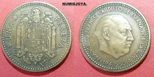 ESTADO ESPAÑOL FRANCO. ESCASA moneda 1 Peseta año 1947*1951. ESTAN BONITAS. - Foto 1 di 1
