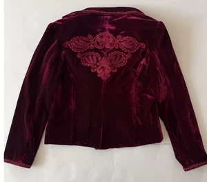 CAPRI Blazer Samt bestickt Damen M rot cropped Perlen skurril Retro - Bild 1 von 10