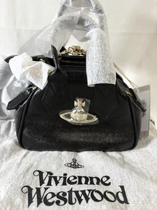 Vivienne Westwood Mini Victoria Yasmin Black Leather Dome Crossbody Bag - Picture 1 of 11