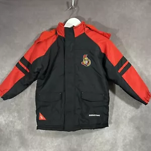 NHL Ottawa Senators Invierno Abrigo Chaqueta Juvenil Talla 6X Negro Rojo Vellón Forrado Cremallera - Imagen 1 de 13