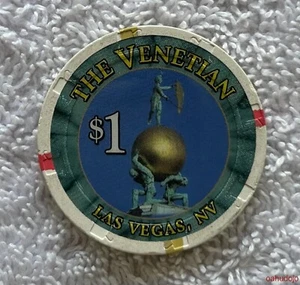 1989 THE VENETIAN $1 Table Chip Current Las Vegas Nevada* - Imagen 1 de 3