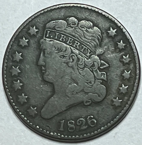 1826 Classic Head Half Cent - Nicely Circulated 1/2 Penny Cover