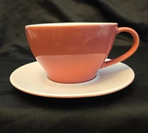 Pink Starbucks 2005 Valentine Heart Latte Coffee Mug Tea Cup And Saucer - Picture 1 of 10