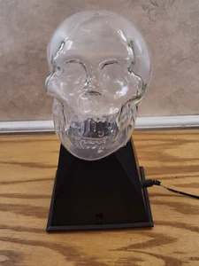 GLAS SCHÄDEL HALLOWEEN PLASMA LAMPE BELEUCHTET HALLOWEEN DEKORATION Mehrfarbig 10" - Bild 1 von 9