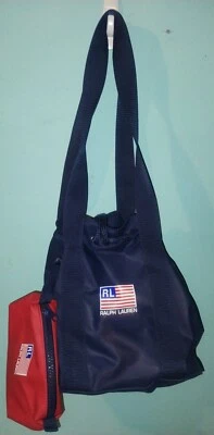 Vtg 90s Ralph Lauren Polo Sport Waterproof Cinch Bag & Matching Clip On Wallet - Image 1 of 4