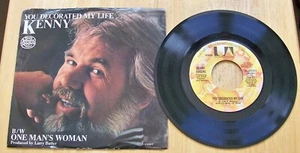 1979 Kenny Rodgers, You Decorated My Life/One Man's Woman, UA-X1315-Y, UA 45 RPM - Picture 1 of 2