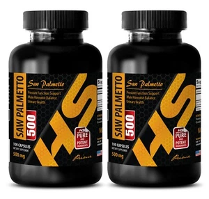 SAW PALMETTO 500MG - saw palmetto natural - male enhancer - 2 Bottles 200 Caps - Imagen 1 de 12