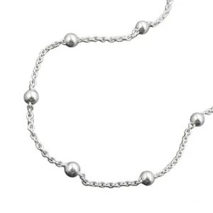 Fußkette Ankerkette Kette mit 12 Kugel, 925 Silber, 25cm, Silberkette für Damen - Bild 1 von 3