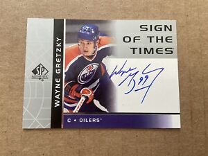 RARE! 2002-03 SP Authentic SOTT Sign Of The Times ON CARD AUTO Wayne Gretzky WG