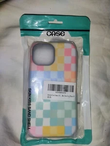 brand new Iphone 15 phonecase NEW colorful checkeredskinkiss sandshell - Photo 1 sur 2