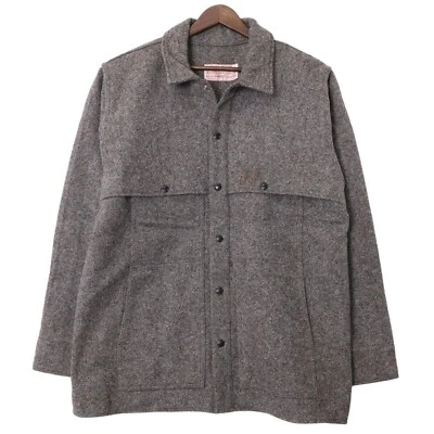 Filson Double Mackinaw Cruiser Jacket Gray Wool Size L  Made in USA Warm Rugged - Image 1 of 4