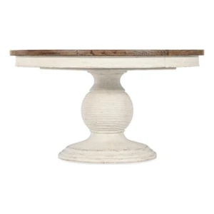 Bowery Hill Wood Pedestal Dining Table with 1-22in leaf in White - Picture 1 of 12