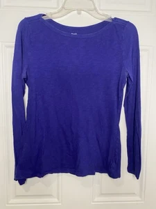 Gap Factory Women’s Medium Purple Favorite LS Boat Neck T-Shirt 100% Cotton - Picture 1 of 5