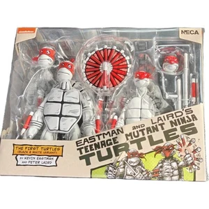 NECA TMNT Teenage Mutant Ninja Turtles 2 Pack Eastman Lairds FIRST Black White - Picture 1 of 8
