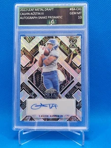 Calvin Austin III [Snake Prismatic] #BA-CA1 2022 Leaf Metal Draft Auto 3/5 - Picture 1 of 2