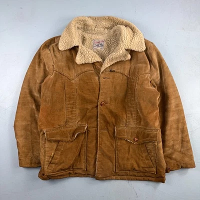 Vintage 70s LEE Storm Rider Coat 48R Suede Sherpa Rustic Ranch Cowboy USA - Image 1 of 4