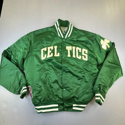 Chaqueta De Colección Años 80 Starter Boston Celtics NBA Bombardero Satinado Nylon Verde Tatum XL Foto 1 de 4