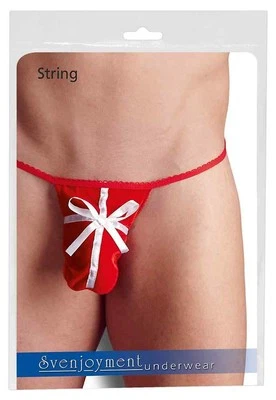 Herren String Geschenk S M L Weihnachten Tanga Slip Geschenk Stretch Rot Red - Bild 1 von 4