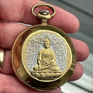 Vintage Buddha & Dragon Theme Manhua USSR Full Hunter Mechanical Pocket Watch - Picture 1 of 6