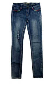 Vigoss Skinny Ankle Girls Sz 16 Stretch Jeans Distressed Pockets Multi Colors - Picture 1 of 9