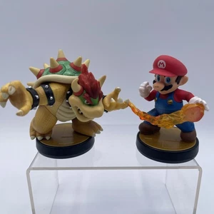 Nintendo - Amiibo Super Smash Bros. Bowser & Mario Figure - Picture 1 of 13