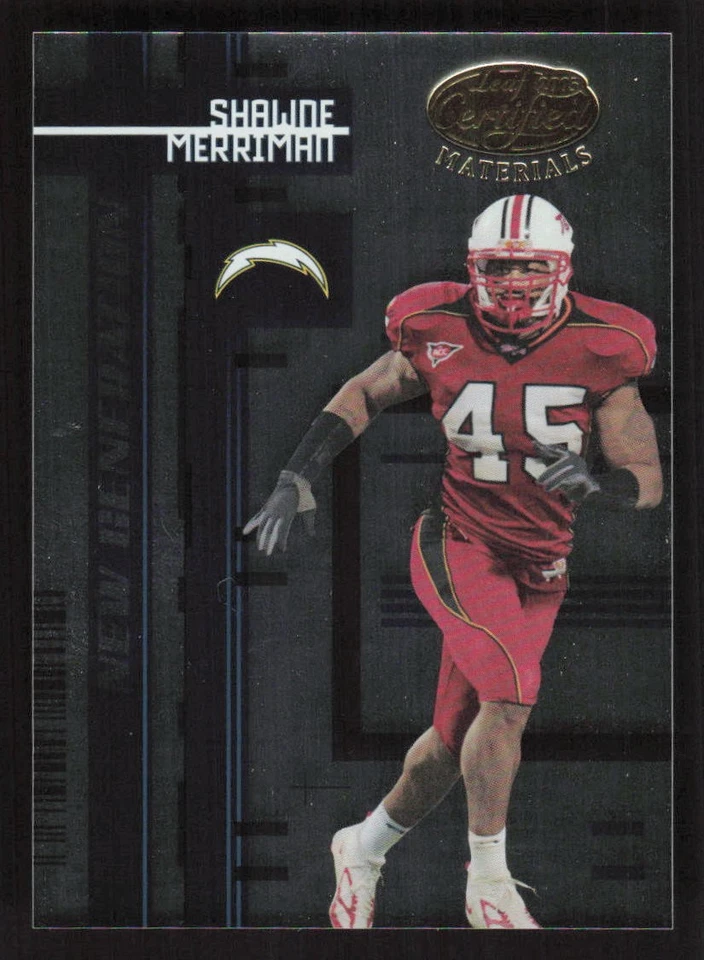 2005 Leaf Certified Materials Shawne Merriman #/1000 RC Rookie #154 Card - Image 1 of 2