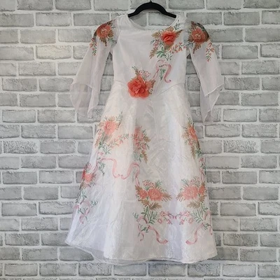 Disney Girls Belle Beauty and the Beast Wedding Dress Costume Halloween S 4-6 - Image 1 of 4