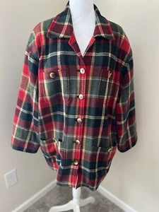 Vintage Wool Plaid Women's Lumberjack Shacket Jones New York Size 2X - Picture 1 of 13
