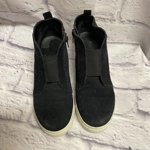 Steve Madden, Women’s, Black Suede, Hidden Wedge Flavy Sneaker, Bootie, Sz 8 - Picture 1 of 11