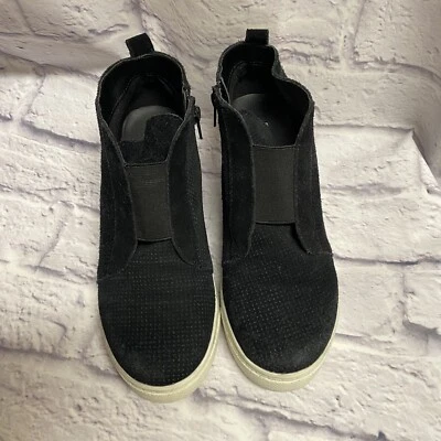 Steve Madden, Mujer, Gamuza Negra, Zapatilla Oculta Cuña Flavy, Botín, Talla 8 Foto 1 de 4