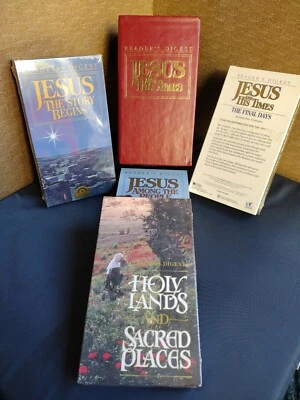 NEW ! Jesus Christ bible VHS 3 Tapes Box Set Readers Digest + HOLY LANDS &PLACES - Image 1 of 4