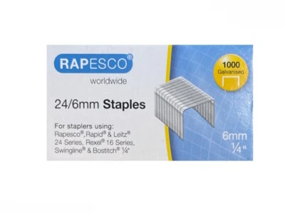 RAPESCO 2000 Heftklammern Klammern Tacker-Nadeln 24/6 verzinkt (2x 1000 Stück)