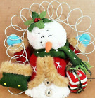Holiday Snowman Tree Topper With Metal Swirl 9" x 9 1/2"