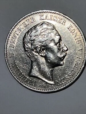 1900 Germany Empire/Prussia, WILHELM II Silver  coin 2 Mark - Image 1 of 4