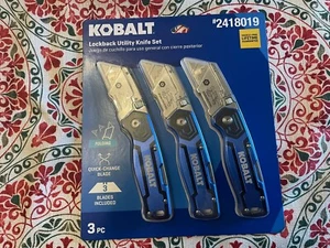 Kobalt 3pk Lockback 18Mm-Blade Folding Utility Knife - Picture 1 of 2