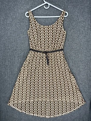 Vestido Solero Luxology Crochet Para Mujer Pequeño Marrón Cinturón Alto Bajo Boho Forrado Hippie Foto 1 de 4