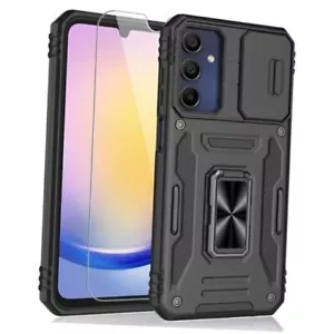 Custodia per Samsung Galaxy A25 5G, custodia telefono antiurto e fotocamera scorrevole nera - Foto 1 di 8