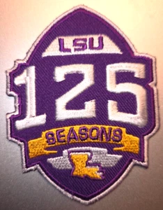 LSU TIGERS 125 SEASONS IRON ON PATCH 2.5" X 3.25" FREE SHIPPING W/ TRACKING - Picture 1 of 1