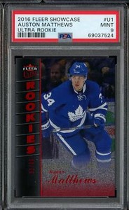 Auston Matthews 2016-17 Upper Deck Fleer Showcase Ultra Rookie RC /99 PSA 9