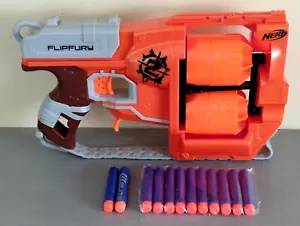 Pistola Nerf N-Strike Zombie Flipfury Naranja + 12 Dardos - Doble Cargador - Imagen 1 de 9