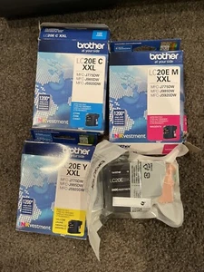 Brother - LC20E XXL Super High-Yield Ink Cartridges - New Black & Colored Ink - Picture 1 of 9