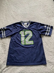 Camiseta deportiva de manga corta azul juvenil de los Seattle Seahawks #12 para fanáticos de la NFL Team Apparel talla XL - Imagen 1 de 7