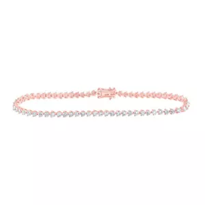14kt Rose Gold Womens Round Diamond Single Row Tennis Bracelet 2-3/4 Cttw - Picture 1 of 1
