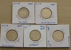 5-US mint State Quarters 2000d's (L619P6-10) Uncirculated us mint set - Picture 1 of 4