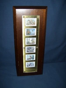 The Ruffed Grouse Society Conservation Stamp Set Display 1979-1984 Wood 15 x 6 - Picture 1 of 7
