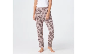 Pantalones estampados AnyBody Hacci rosa arena M A367663 QVC - Imagen 1 de 6