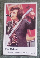 1973 DON McLEAN ORIGINAL TRADING GUM CARD PRINTED IN HOLLAND NUMBER 38